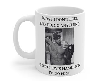 Lewis Hamilton Mug, funny F1 mug, formula 1 mug 11oz, f1 gift.
