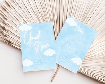 Cloud Nine Bachelorette Invitation and Bachelorette Itinerary Template