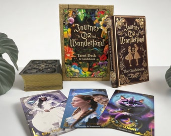 Limited First Edition Gold Foil Tarot Deck & Guidebook "Journey to Oz and Wonderland" – Indie Cards – Mystic Madness Tarot Co.