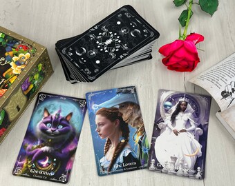 Indie Tarot Deck & Guidebook – "Journey to Oz and Wonderland" – Oracle Cards – Mystic Madness Tarot Co.