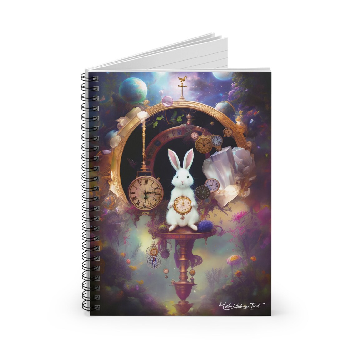 Wonderland White Rabbit Spiral Notebook - Lined Journal - Etsy