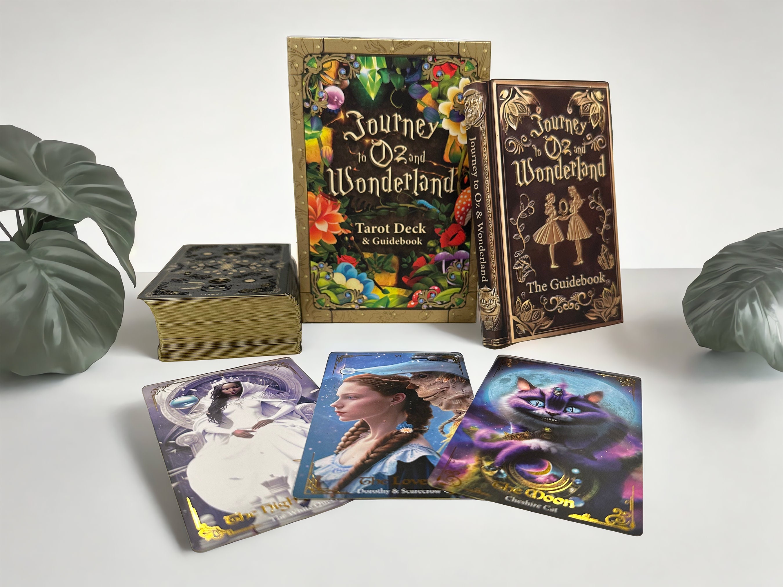 Limited First Edition Gold Foil Tarot Deck & Guidebook "Journey to Oz and Wonderland" – Indie Cards – Mystic Madness Tarot Co.