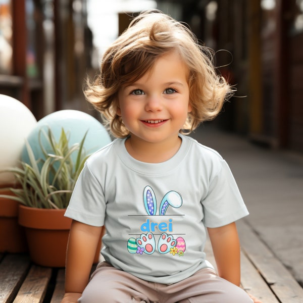 Personalized Osterhasen-T-Shirt für Kinder, mit Namen oder Alter, Osterhasen-Geschenk für Kinder, Sohn, Neffe oder Enkelkind