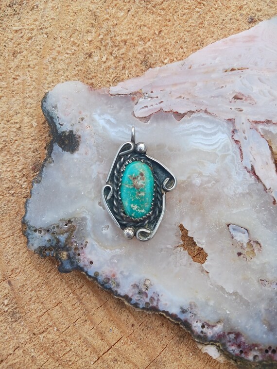 Silver turquoise pendant - image 1