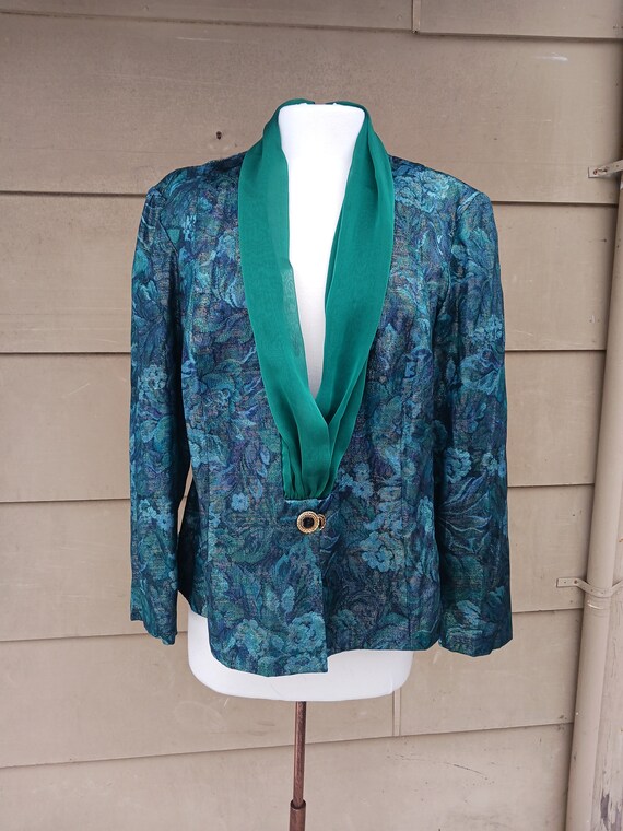 Vintage floral jacket green floral jacket formal j