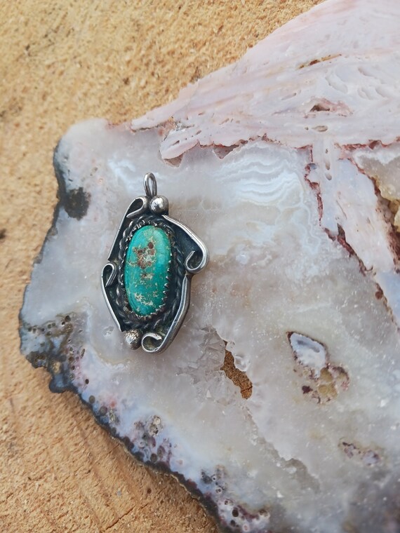 Silver turquoise pendant - image 2