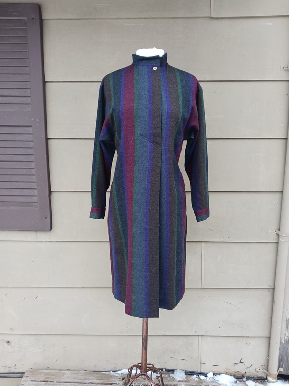 Vintage 1960s wool shift shirt dress (XS-but fits… - image 1