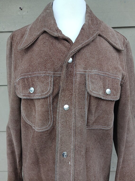 Genuine leather suede jacket vintage 1970s jacket… - image 3