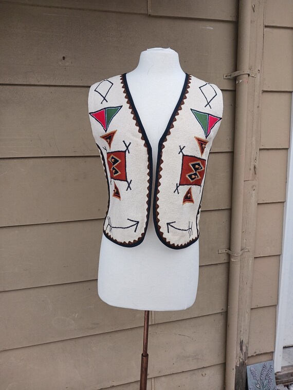 90s Western wear beaded waistcoat/vest (S)