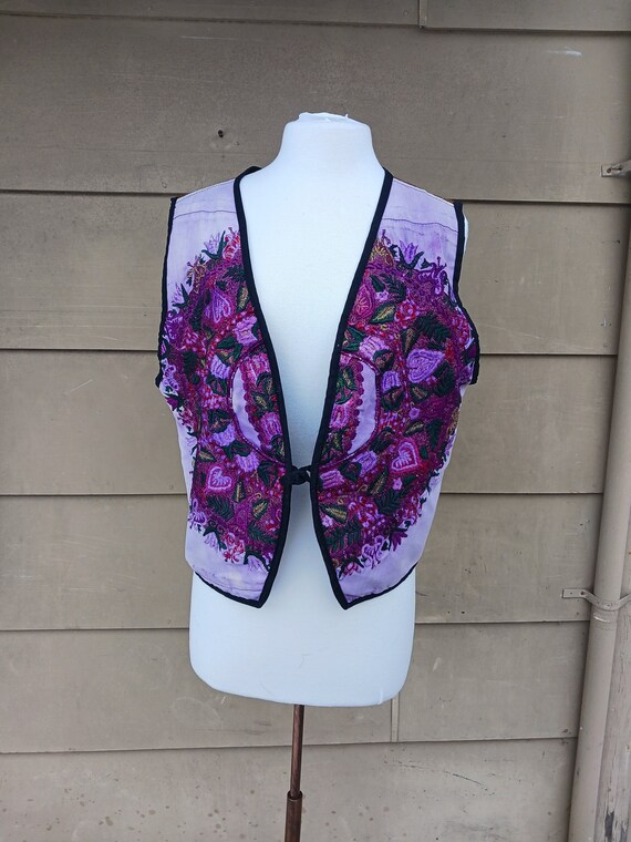 Embroidered vest embroidered waistcoat floral (L)