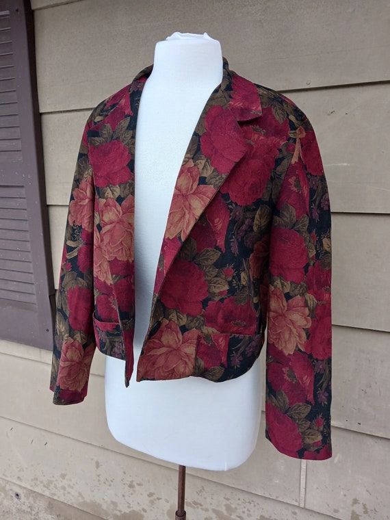 Vintage womens clothing floral blazer vintage jac… - image 2
