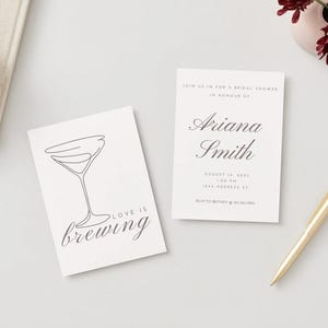 Love is Brewing Bridal Shower Invitation | Espresso Martini Theme | Editable Template | Printable Bridal Invite | Multiple Options Included