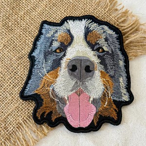 Embroidered Pet Patch, Custom Dog Portrait Patch from Photo
