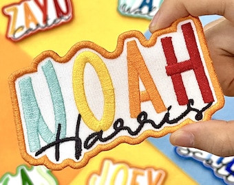 Custom Embroidered Name Patch – Iron-On, Sew-On, or Velcro