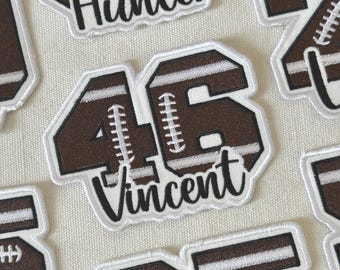 Custom Embroidered Football Patch – Personalized Name & Number, Iron On