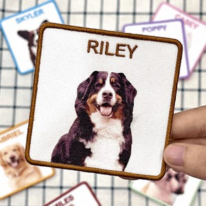 Custom Dog Portrait Embroidery Patches, Personalized Photo Dog Patches, Custom Pet Patch, Sew On/Iron On Patch Applique for Clothes Hats
