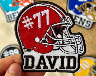 Custom Embroidered Football Helmet Name Patch – Iron On or Sew On