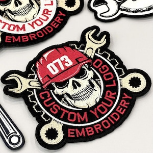 Custom Logo Patch – Embroidered Patches for Bulk Order or Wholesale | Iron On, Sew On, Velcro Backing | For Jackets, Hats, Uniforms