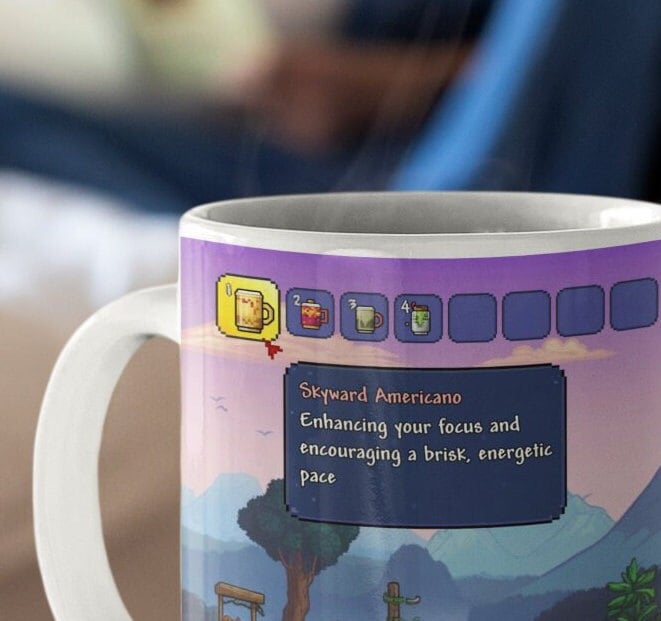 Terraria Mug Americano Coffee Design1, Unique Mugs, Terraria Themed Mug