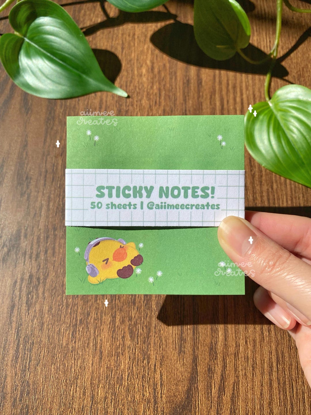 Earthy Sticky Notes Grassy Field Sticky Notes • Chick Relaxing on Grass Stationery - Etsy