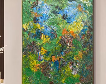 Grüne Minimalismus Malerei Botanische Abstrakte Kunst Malerei Grün Bunte Abstrakte Kunst Grün Leinwand Wandkunst Wohnzimmer Dekorative Gemälde