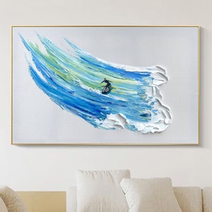 サーフィンのオリジナル絵画手描き、ウォータースポーツ
