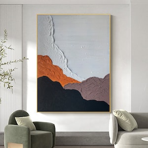 3D Terracotta Texture Painting Modern Minimalist Art Terracotta Abstract Wall Art Terracotta 3D Abstract Painting Wabi Sabi Wall Art