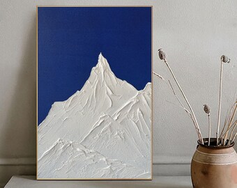 Marine-weiße minimalistische Malerei auf Leinwand 3D strukturierte Wandkunst Wabi-Sabi Wohnzimmer Malerei Trendy Wohnkultur Malerei für Hotelresort