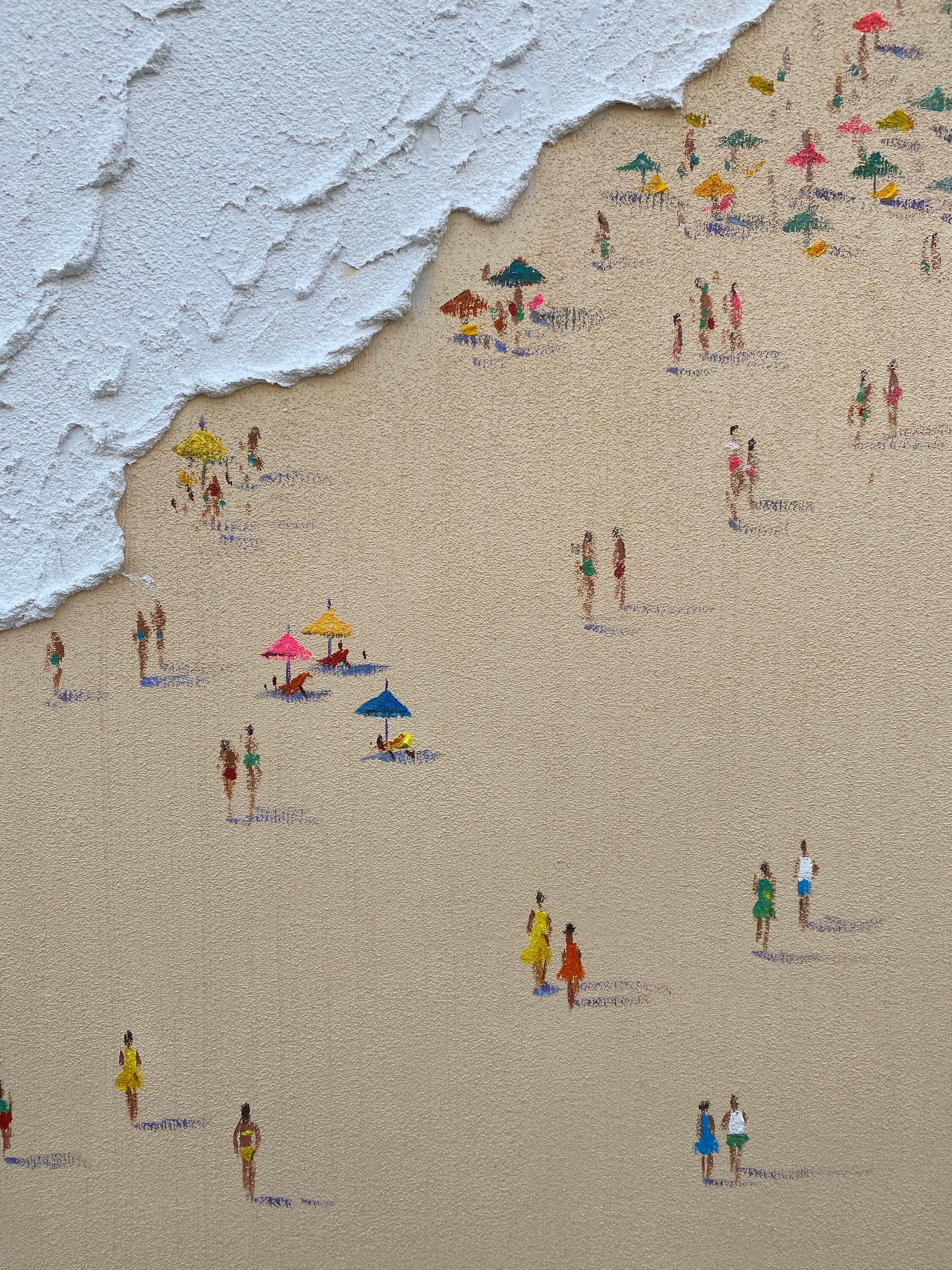 Original Beach Oil Painting on Canvas, Abstract Summer Seaside Painting ...