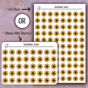 Icônes d'autocollants tournesol | Scelleuses pour enveloppes tournesol | Stickers tournesol en vrac à usage quotidien | Fleurs jaunes pour scrapbooking