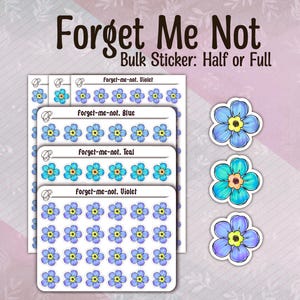 Stickers ne m'oublie pas | Icônes d'autocollants de fleurs en vrac | Stickers mini fleurs | Stickers grande fleur | Stickers fleurs pour agenda ou scrapbooking