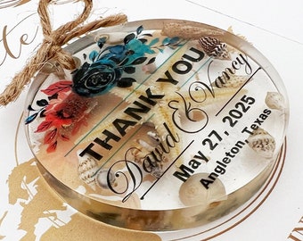 Beach Starfish Epoksy, Save the Date-magneet, epoxy. Bewaar de data