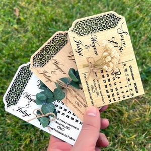 Houten bloemen houten save-the-dates-magneten | Rustieke trouwmagneten | Save The Date-magneet | 100% berkenhout | Magneten | verjaardag