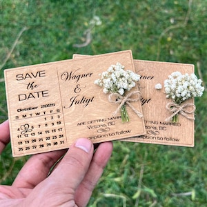 Blumen-Hochzeits-Magnete | Save The Date Magnet | Blumen Save the Date Magnet | Magneten | Hochzeitseinladung aus Holz | Kalender Magnete,
