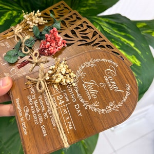 Hochzeitseinladung Rustikal | Einladungen aus Holz | Einladungs-Set aus Holz |  Rustikale Hochzeit.