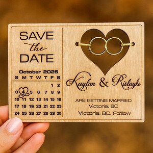 Save the Date Magnet Cards | Modern Rustic Wooden Wedding Invitation ...