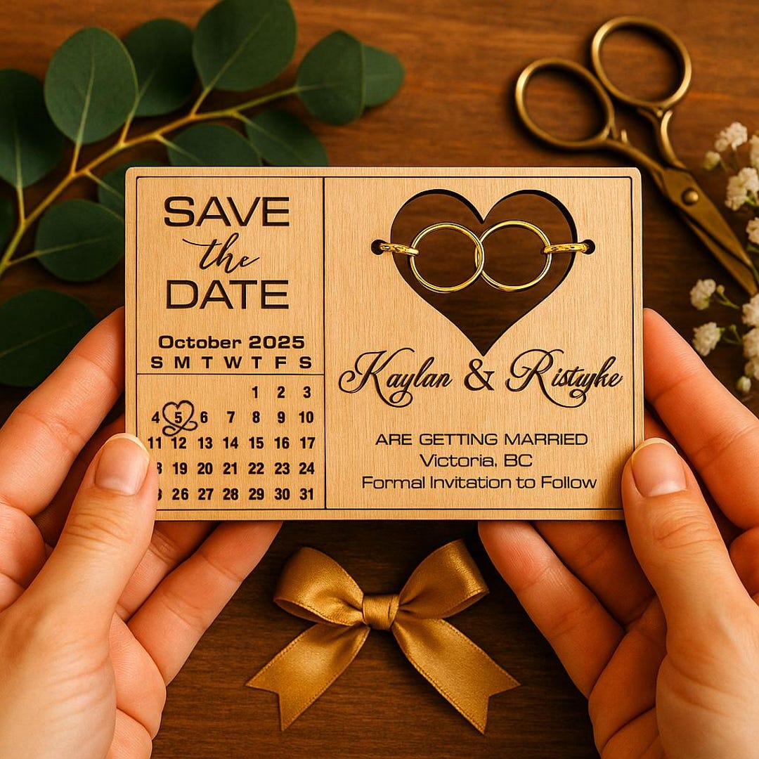 Save the Date Magnet Cards | Modern Rustic Wooden Wedding Invitation ...