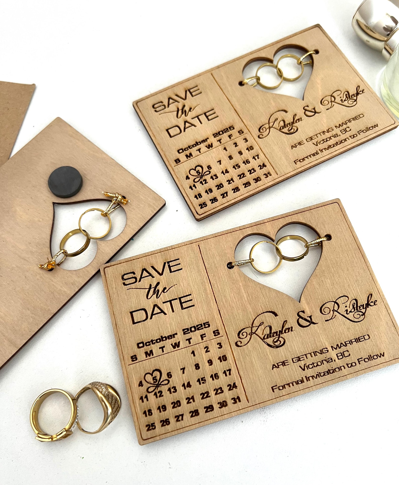 Magnet Invitations Save the Date Magnet Cards | Modern Rustic Wooden Wedding Invitation ...
