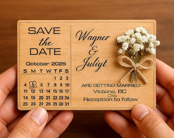 Floral Wooden Save The Date Magnet | Flower Rustic Wedding Invitation | Personalized Wedding | Wedding Invitations , Magnets