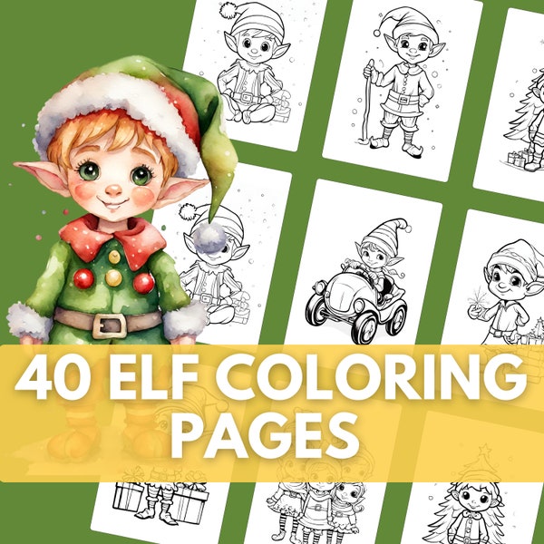 Woodland elf coloring page PRINTABLE, elf props cozy coloring, fantasy coloring pages, ebook coloring pages, winter coloring page