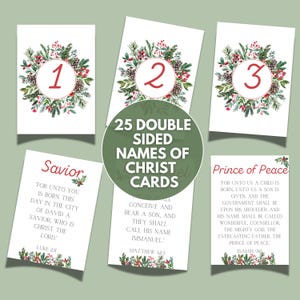 Tarjetas del Calendario de Adviento SUD Nombres de Dios, Cuenta regresiva diaria de las Escrituras de Navidad, Misionero SUD, Mujeres Jóvenes, Sociedad de Socorro, Primaria Donación AC07