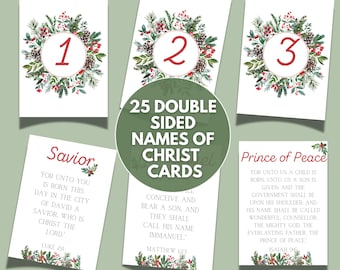 LDS Advent Calendar Cards Names of God, Christmas Scripture Daily Countdown, LDS Missionary, Young Women, Relief Society, Primary Gift AC07