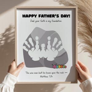 Fathers Day Handprint Craft, Christian & LDS Bible Scripture Keepsake,Toddler Preschool Sunday School Activity, Fathers Day Printable H11-10