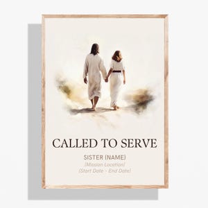 Editable Sister Missionary Template, Custom LDS Mission Gift, Called to Serve Wall Art, Digital Download, Personalized LDS Printable P436