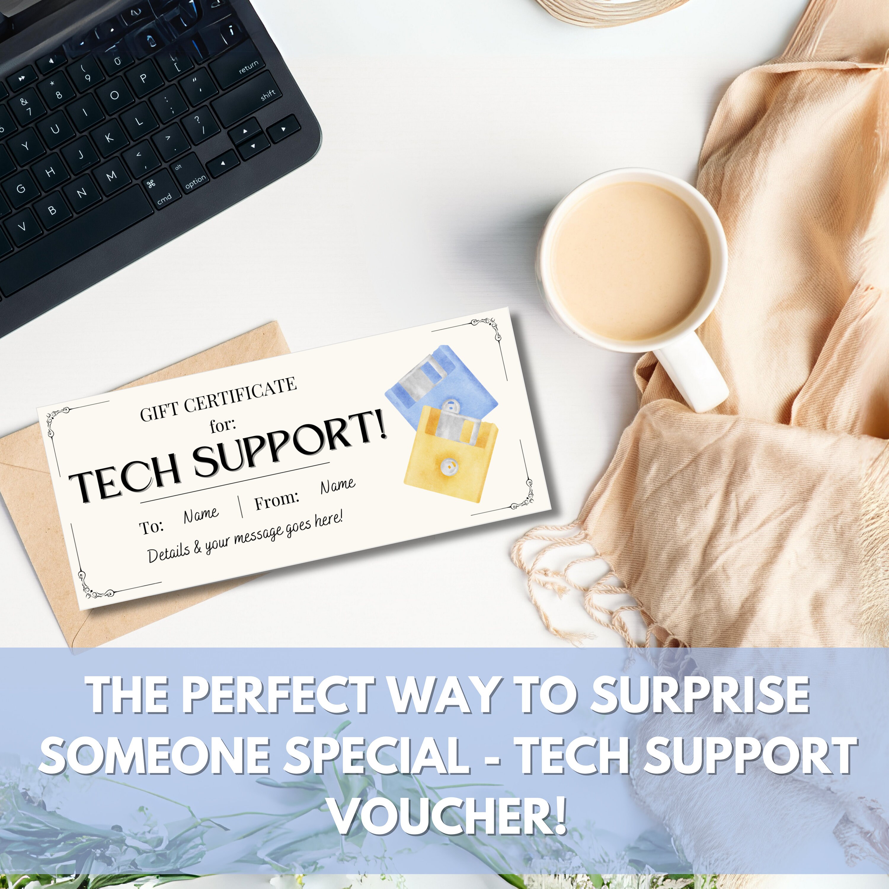 Tech Support Services Gift Certificate Template, Computer Help Gift ...