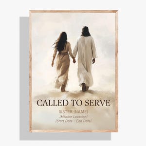 LDS Sister Mission Gift Printable, Go Forth & Serve Canva Template, Mission Call Keepsake, Digital Art Download for Farewell or Return P439