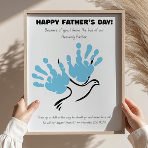 Father’s Day Craft for Toddlers Bible, LDS Handprint Bible Craft, Christian Father’s Day Printable, Sunday School Preschool Activity H11-4