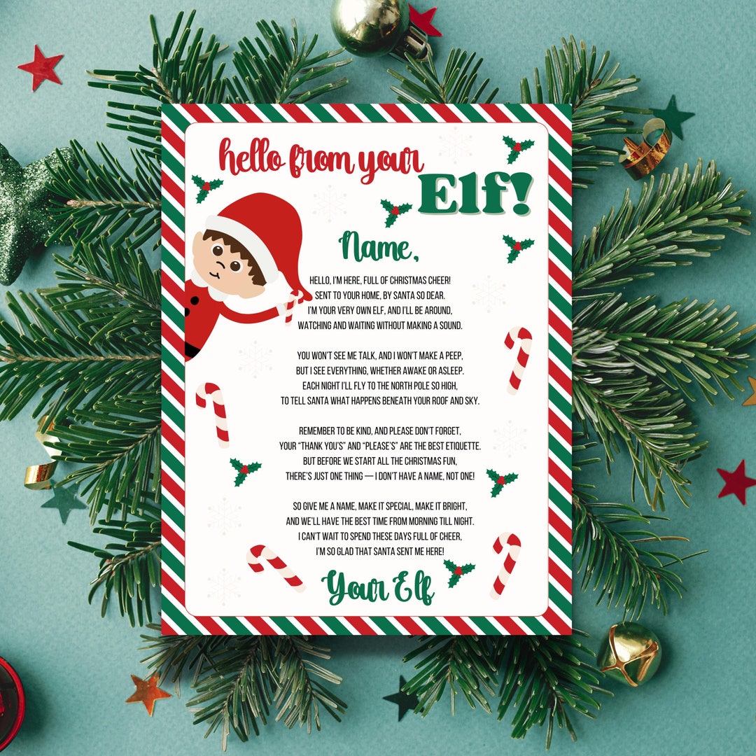 Personalized Elf on the Shelf Arrival Letter Template Hello From Your ...