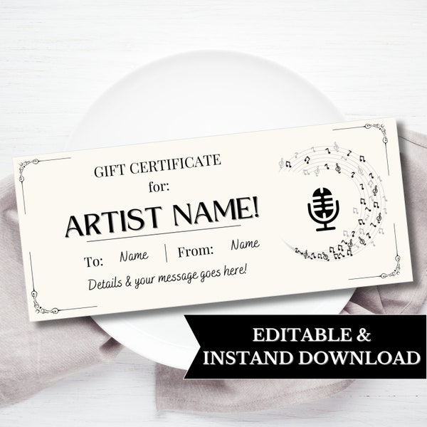 Concert Ticket Template Printable, Custom Event Ticket Gift Certificate, Suprise Gift Concert Voucher, Surprise Birthday Gift Reveal Ticket