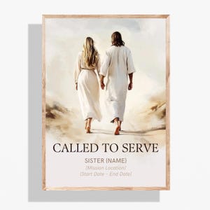 Printable Sister Missionary Announcement, LDS Digital Download, Custom Canva Template with Name, Dates & Location, Called to Serve Gift P439